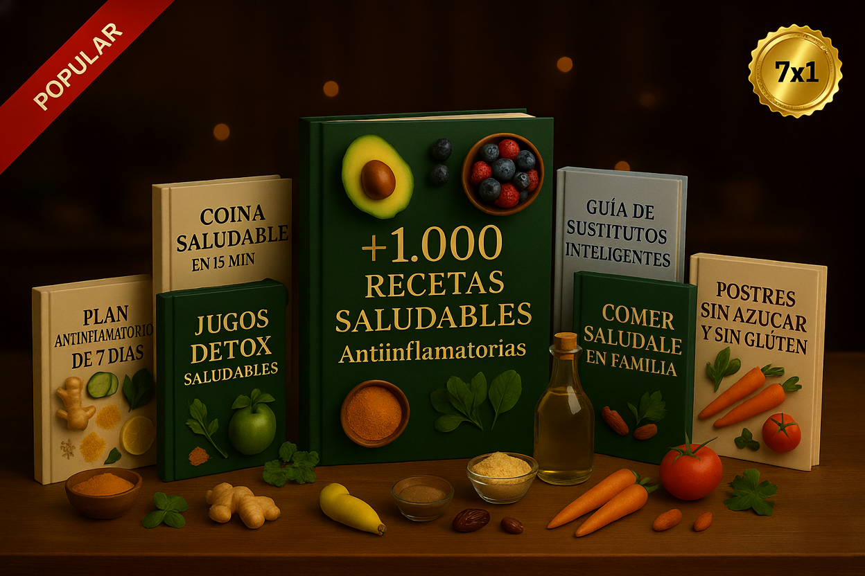 📚 Ebook +1.000 Recetas Saludables Anti-inflamatorias + 6 Bonus de Regalo 🎁